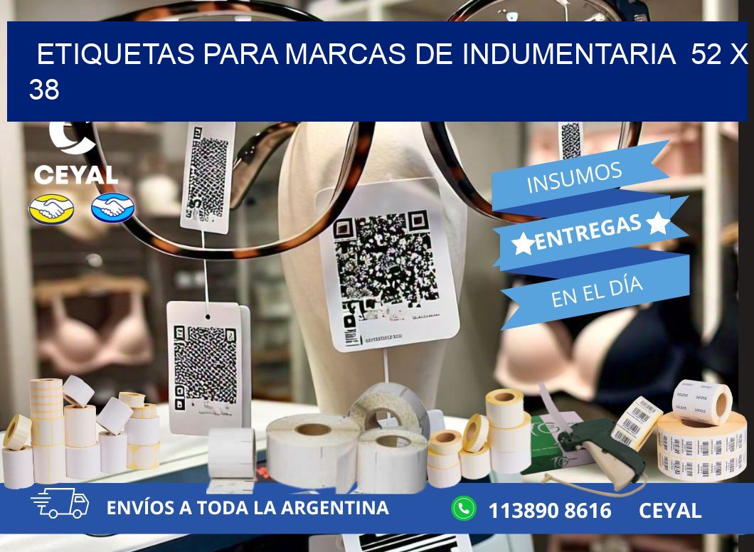 ETIQUETAS PARA MARCAS DE INDUMENTARIA 52 x 38