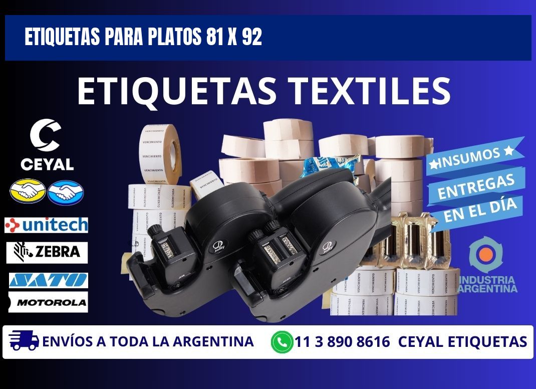 ETIQUETAS PARA PLATOS 81 x 92