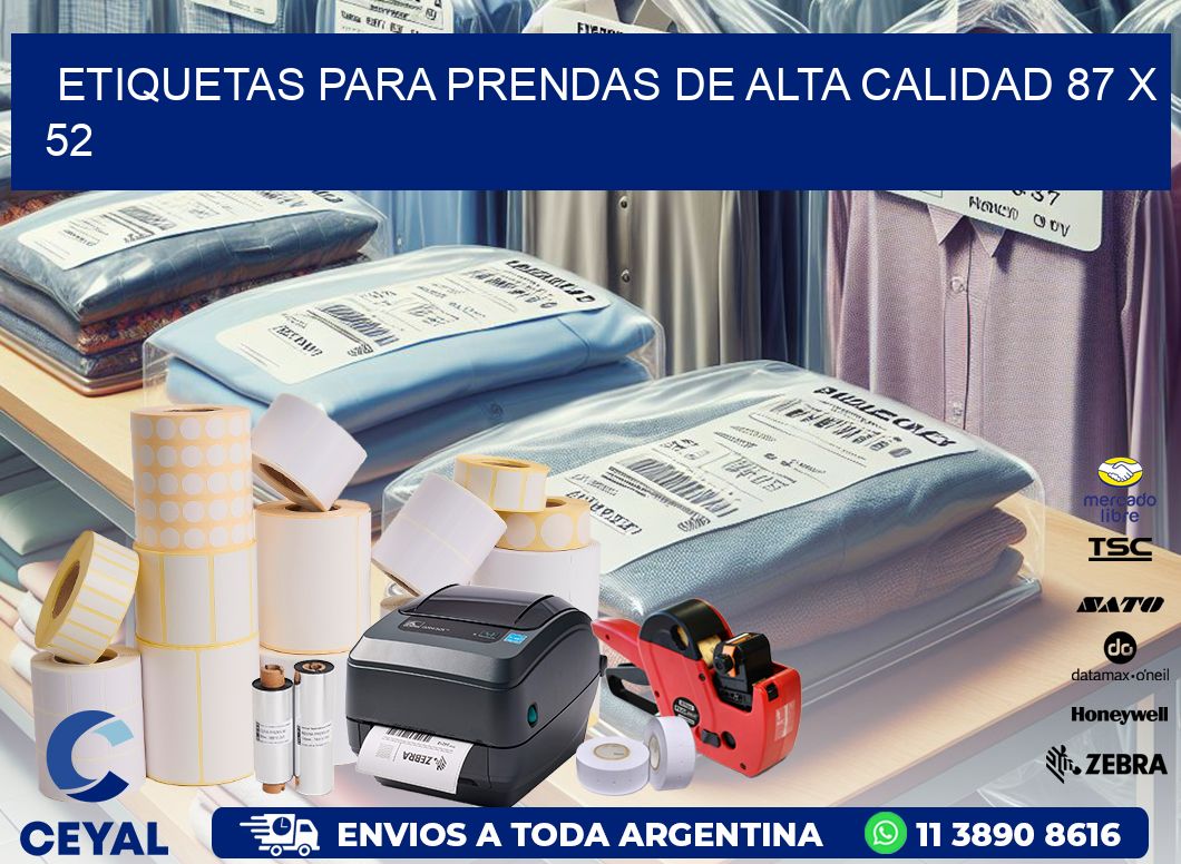 ETIQUETAS PARA PRENDAS DE ALTA CALIDAD 87 x 52