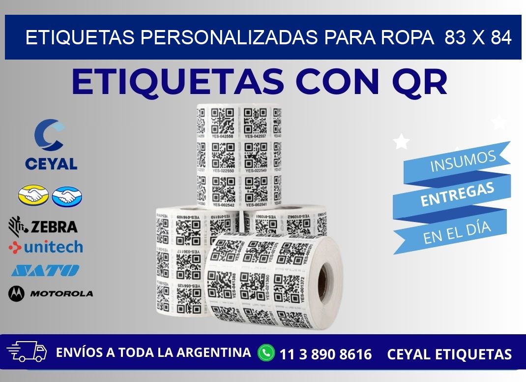 ETIQUETAS PERSONALIZADAS PARA ROPA  83 x 84