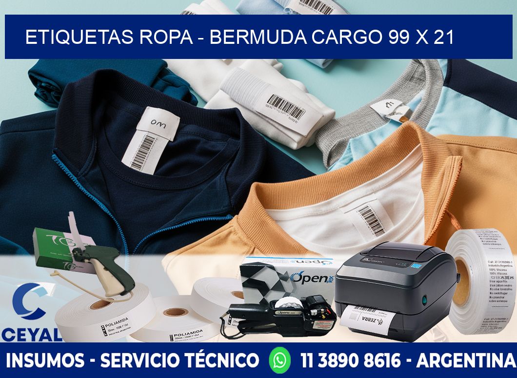 ETIQUETAS ROPA - BERMUDA CARGO 99 x 21