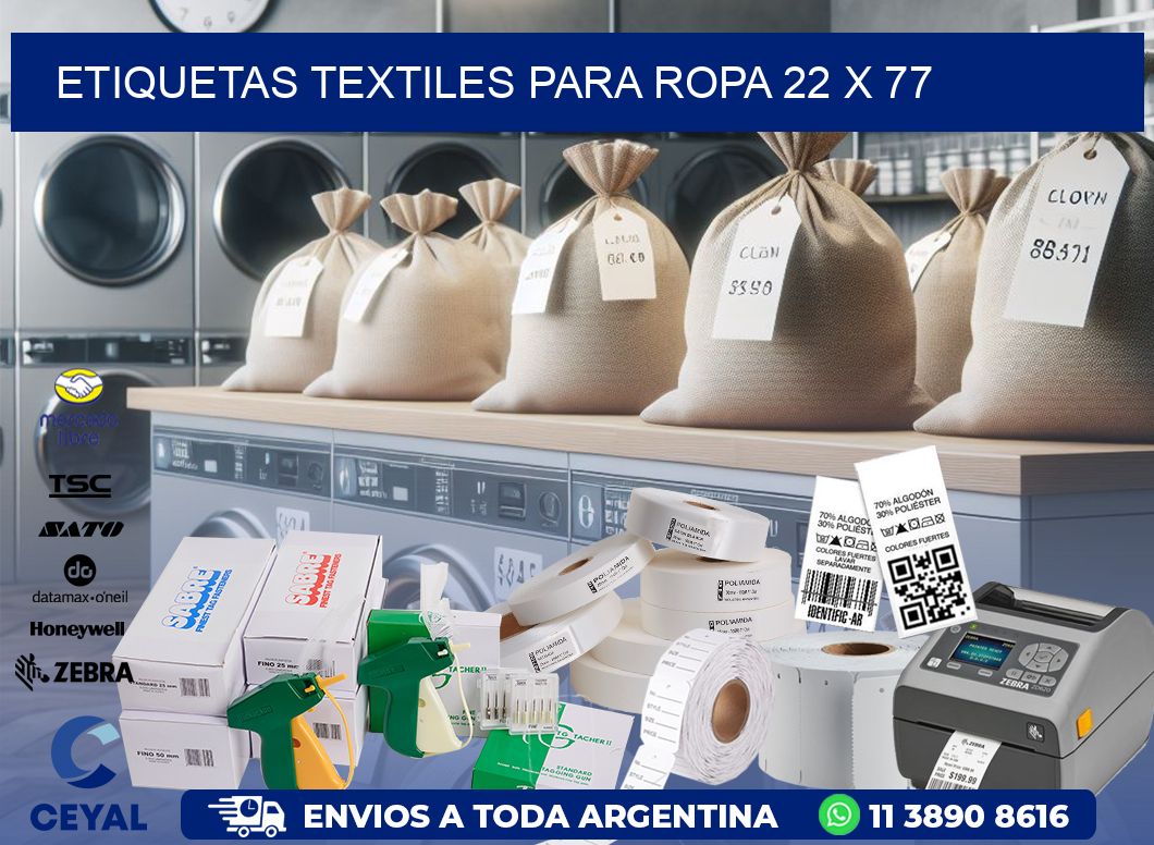 ETIQUETAS TEXTILES PARA ROPA 22 x 77