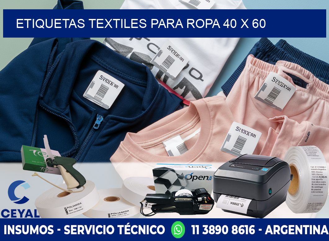 ETIQUETAS TEXTILES PARA ROPA 40 x 60