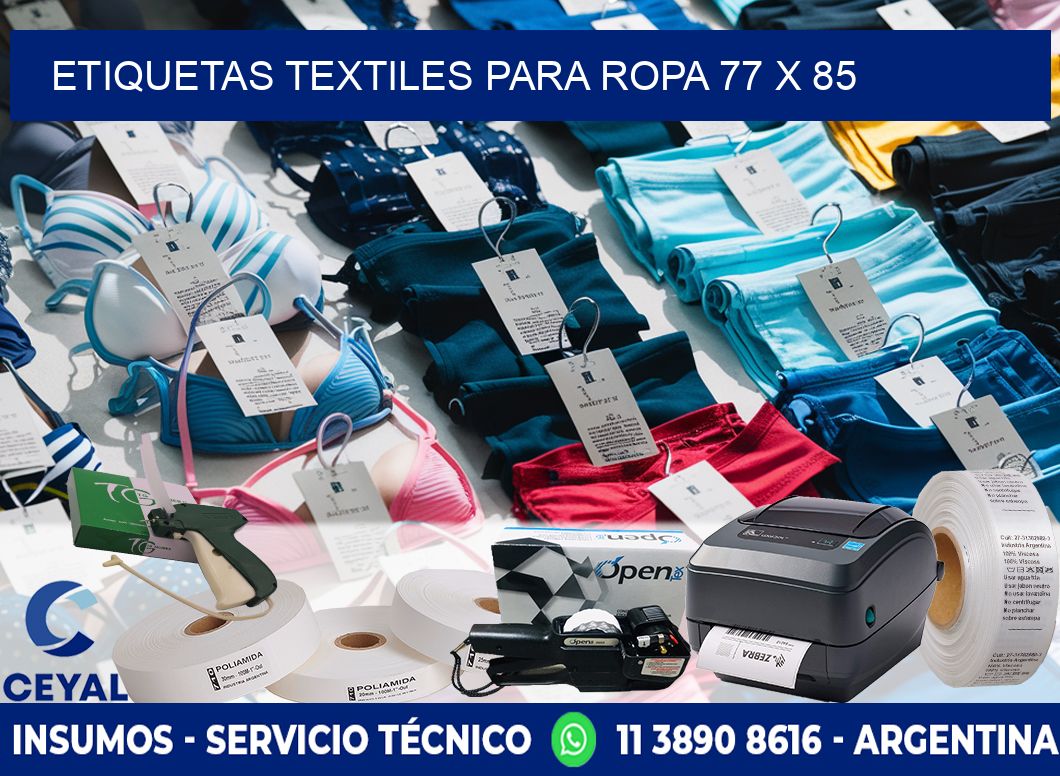 ETIQUETAS TEXTILES PARA ROPA 77 x 85