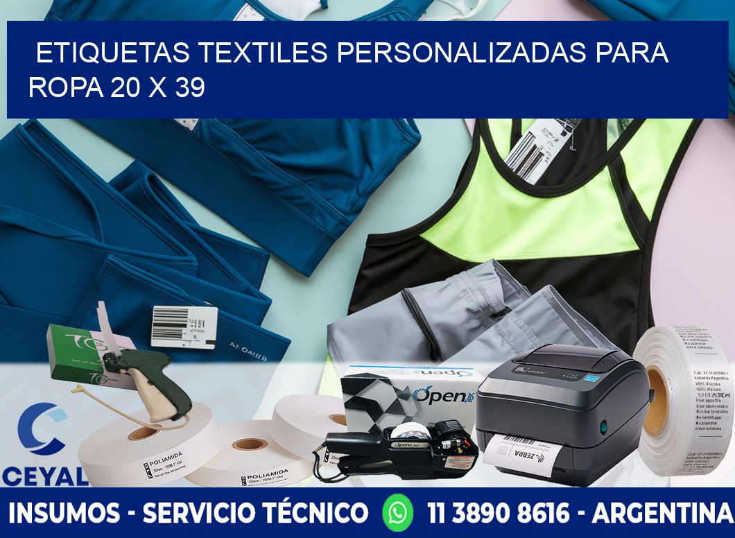 ETIQUETAS TEXTILES PERSONALIZADAS PARA ROPA 20 x 39