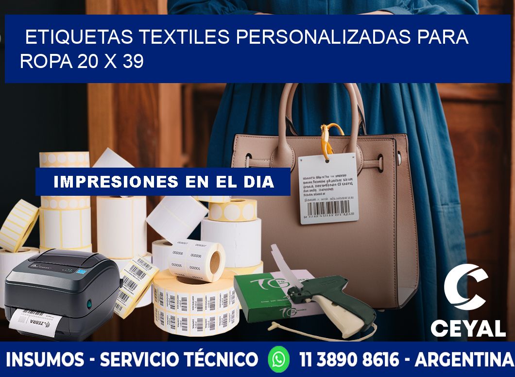 ETIQUETAS TEXTILES PERSONALIZADAS PARA ROPA 20 x 39