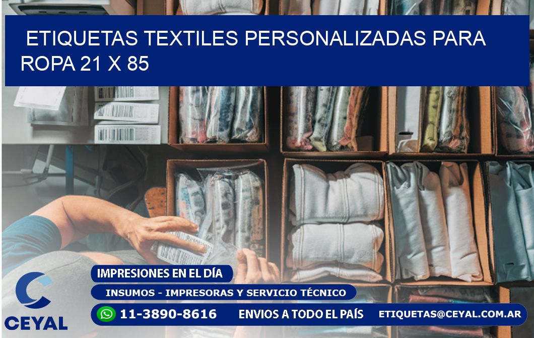 ETIQUETAS TEXTILES PERSONALIZADAS PARA ROPA 21 x 85