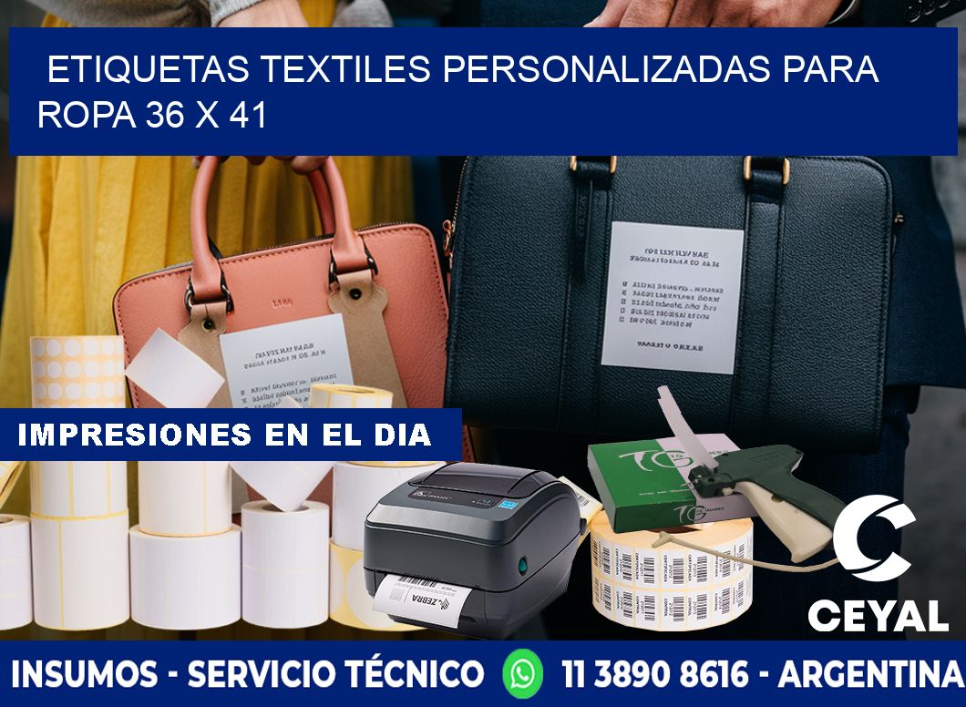 ETIQUETAS TEXTILES PERSONALIZADAS PARA ROPA 36 x 41