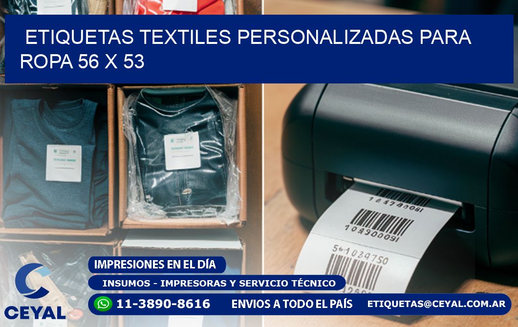 ETIQUETAS TEXTILES PERSONALIZADAS PARA ROPA 56 x 53