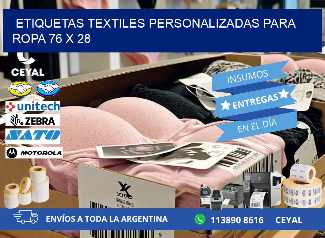 ETIQUETAS TEXTILES PERSONALIZADAS PARA ROPA 76 x 28