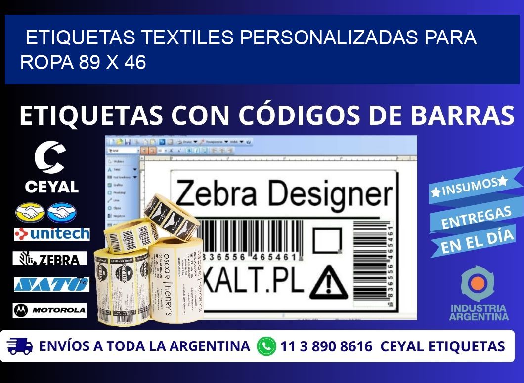 ETIQUETAS TEXTILES PERSONALIZADAS PARA ROPA 89 x 46