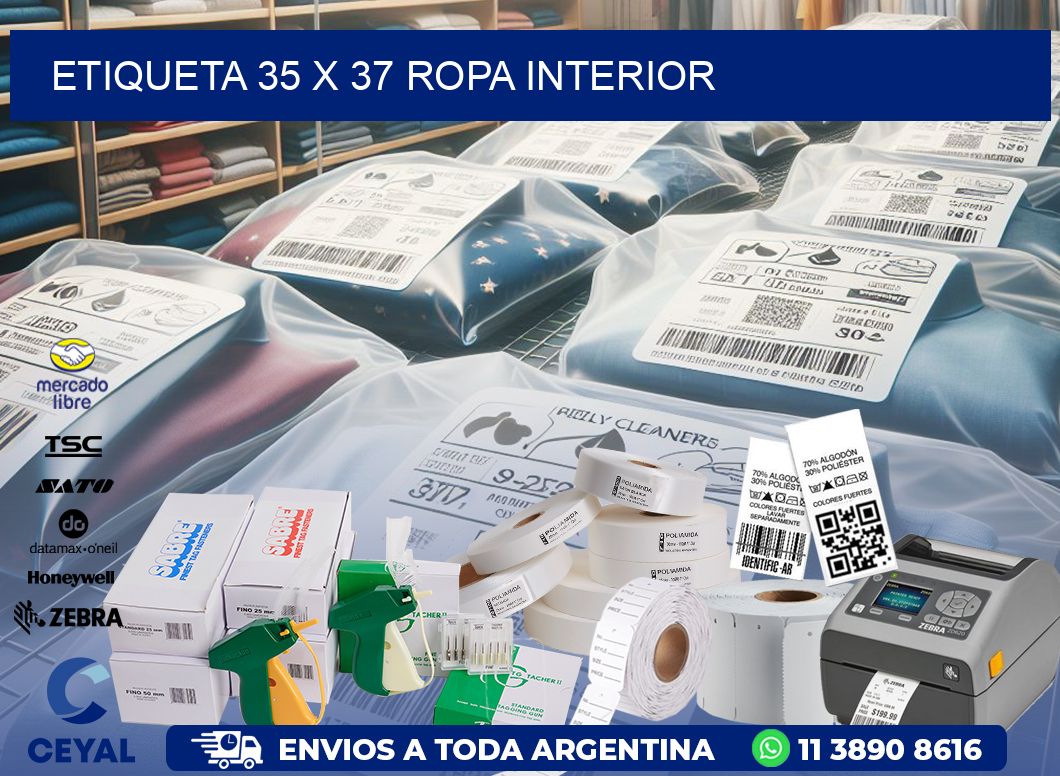 Etiqueta 35 x 37 ropa interior