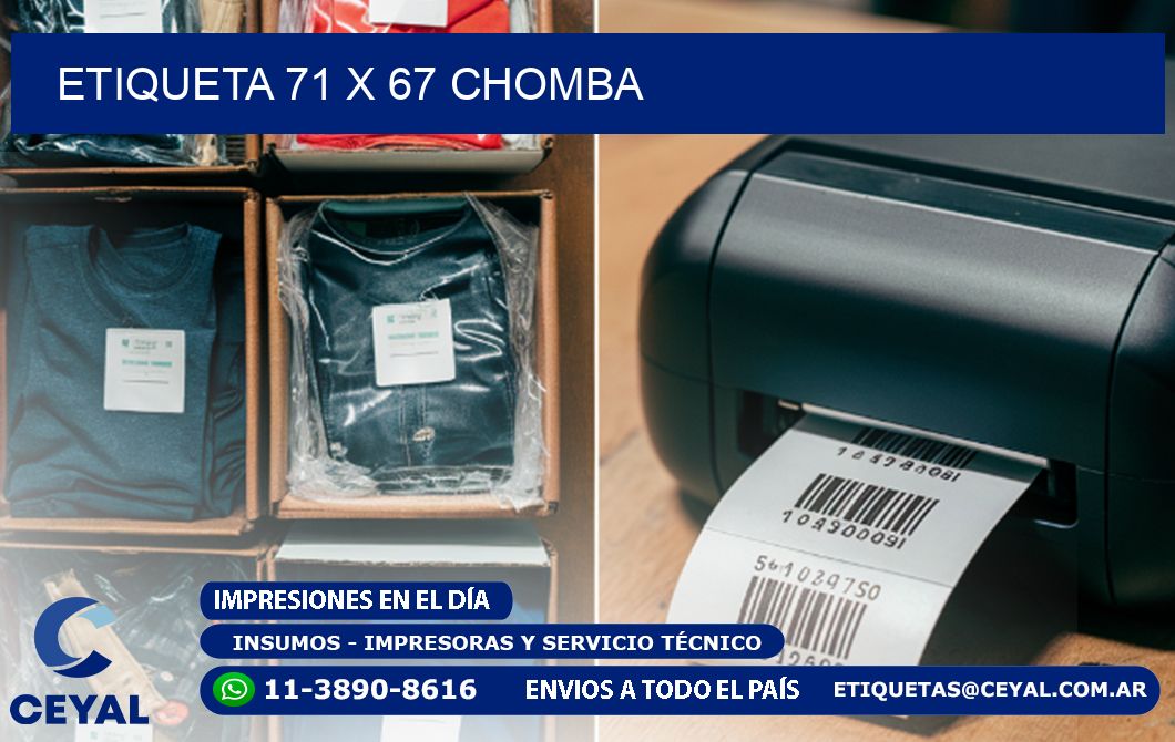 Etiqueta 71 x 67 chomba