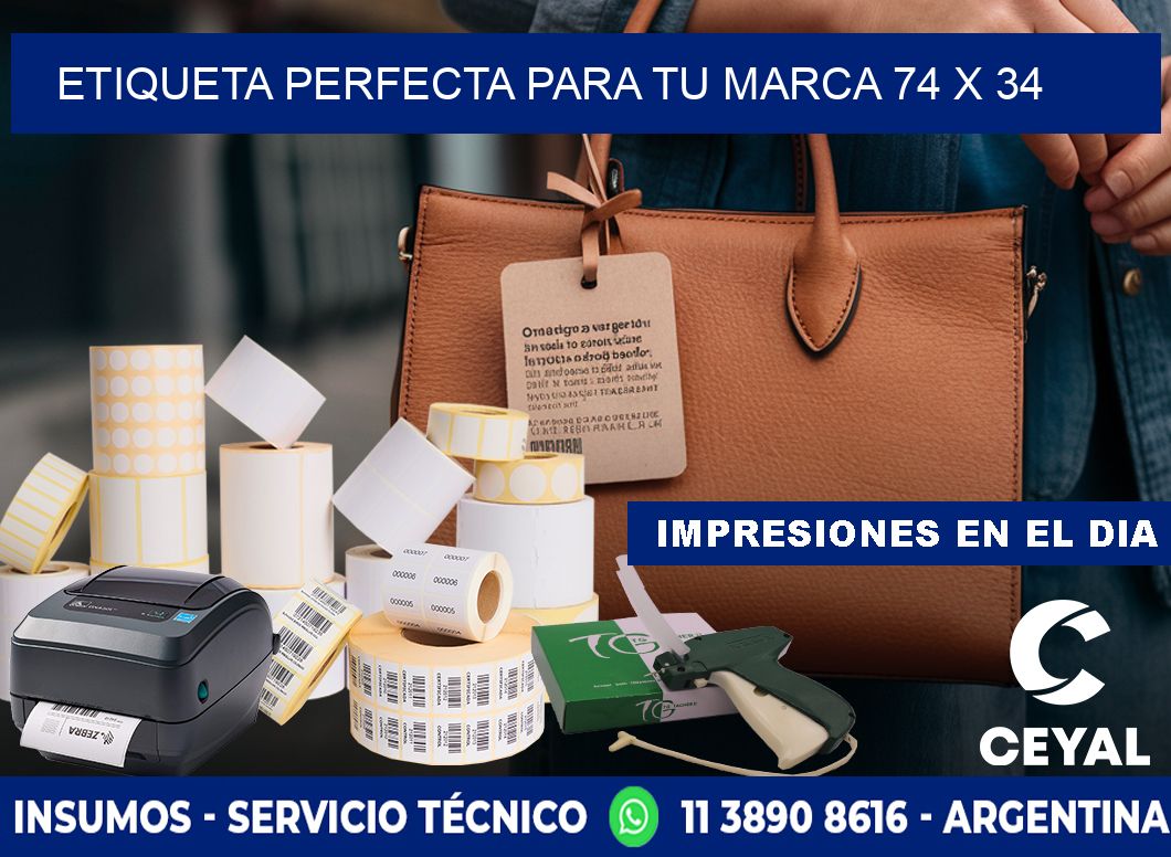 Etiqueta Perfecta para Tu Marca 74 x 34