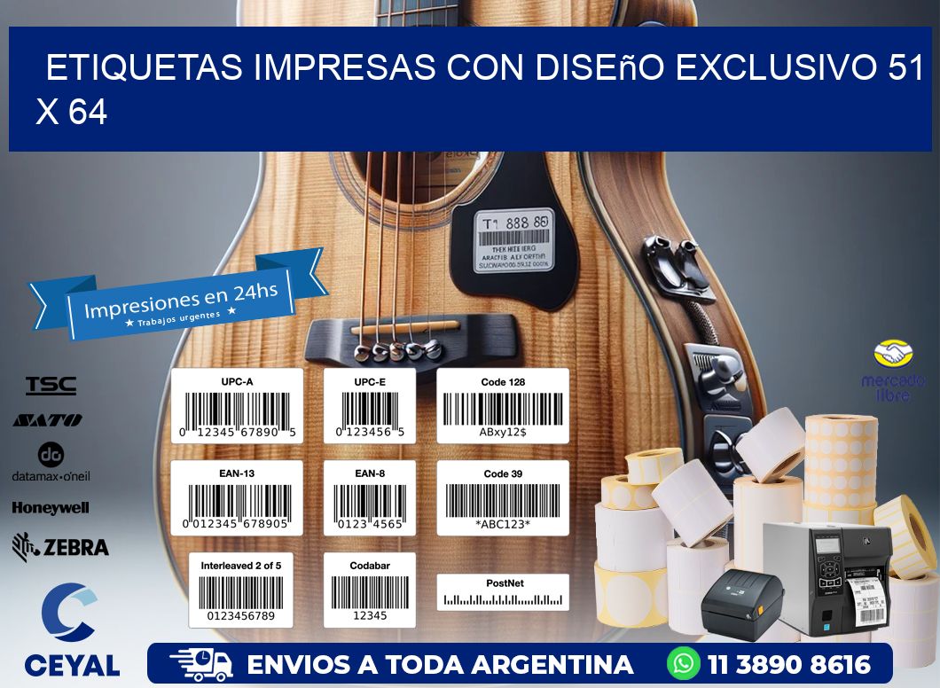 Etiquetas Impresas con Diseño Exclusivo 51 x 64