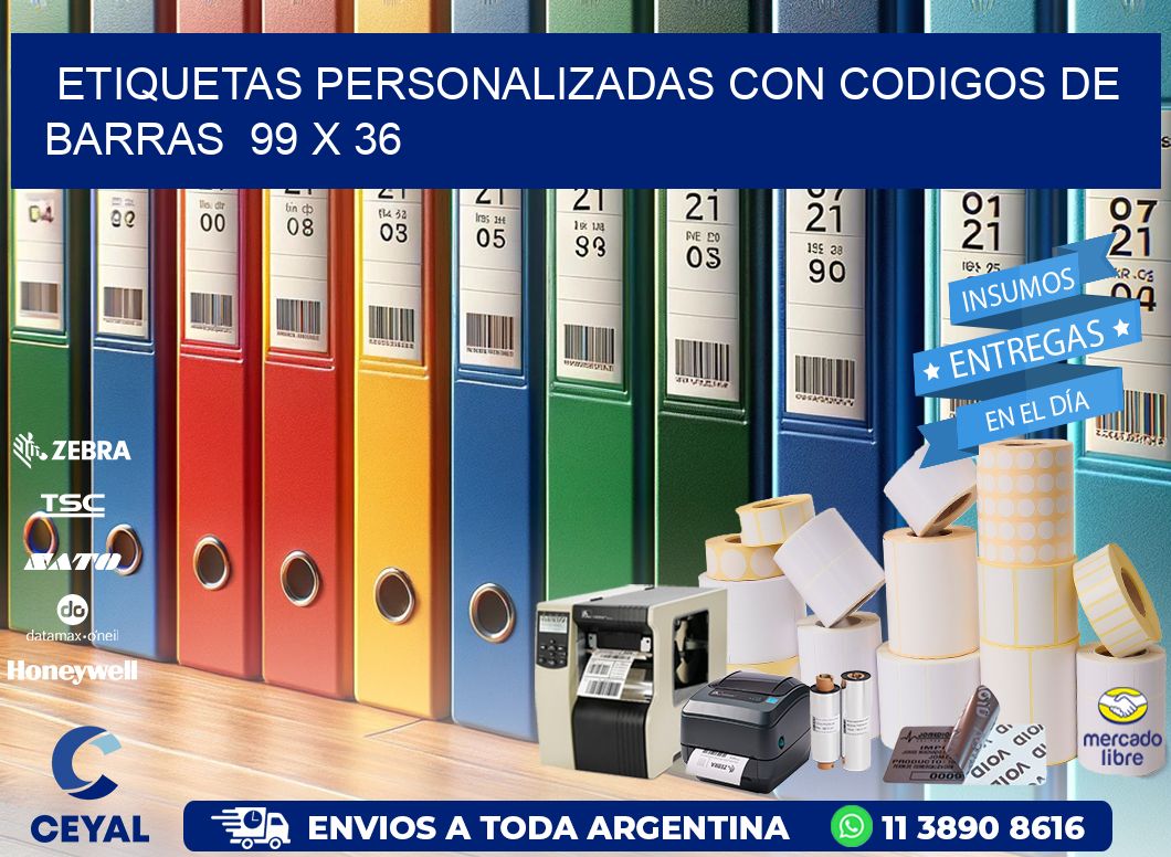 Etiquetas Personalizadas con Codigos de Barras  99 x 36