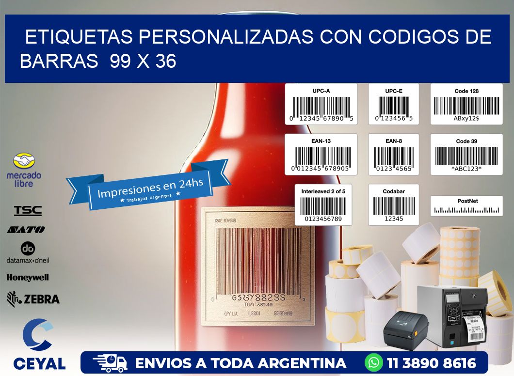 Etiquetas Personalizadas con Codigos de Barras  99 x 36