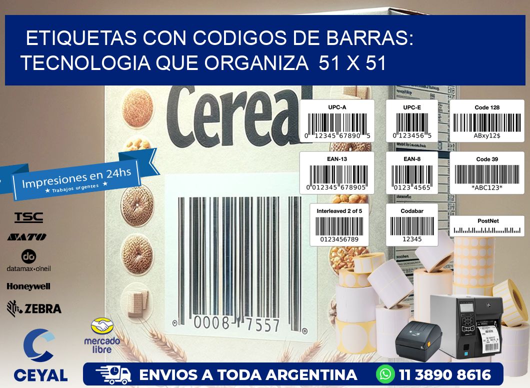 Etiquetas con Codigos de Barras: Tecnologia que Organiza  51 x 51