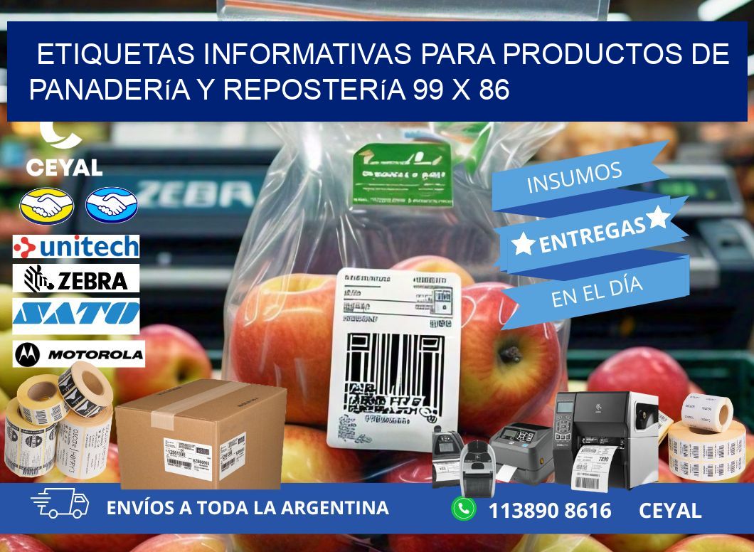 Etiquetas informativas para productos de panadería y repostería 99 x 86