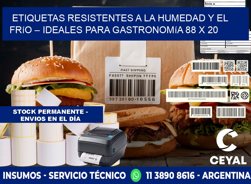 Etiquetas resistentes a la humedad y el frío – Ideales para gastronomía 88 x 20