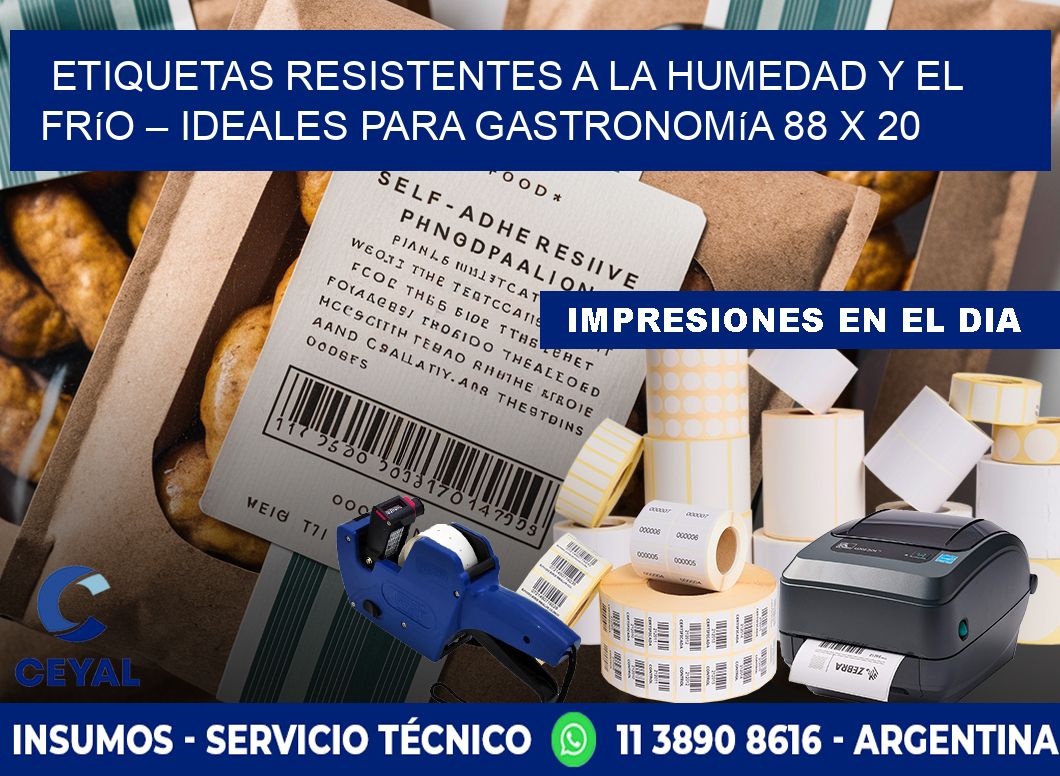 Etiquetas resistentes a la humedad y el frío – Ideales para gastronomía 88 x 20