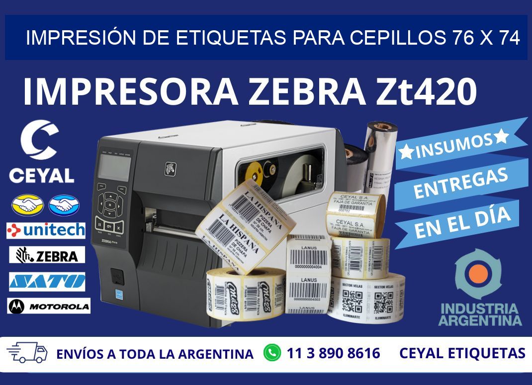 IMPRESIÓN DE ETIQUETAS PARA CEPILLOS 76 x 74