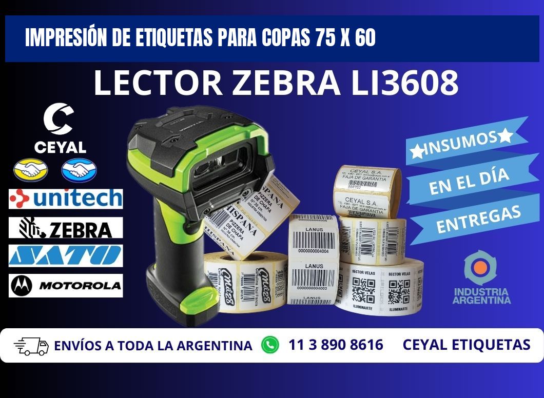 IMPRESIÓN DE ETIQUETAS PARA COPAS 75 x 60