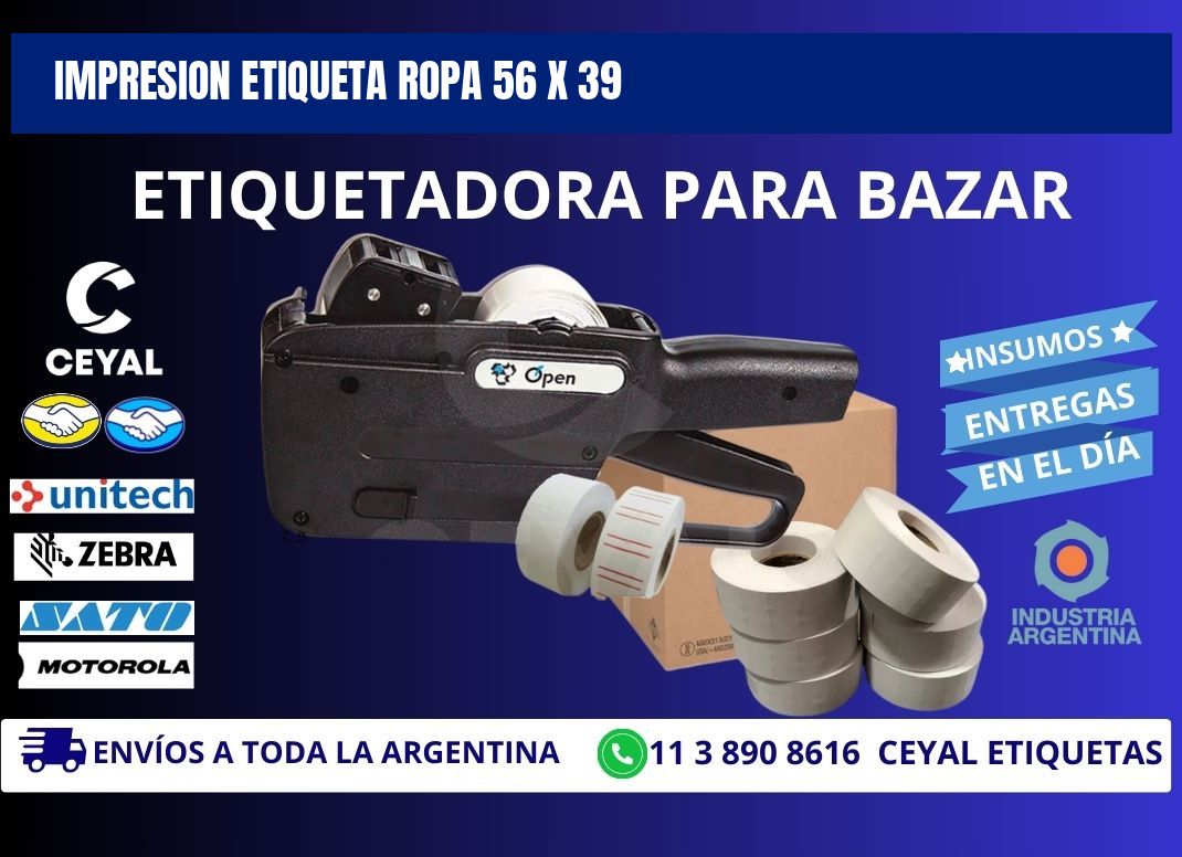 IMPRESION ETIQUETA ROPA 56 x 39