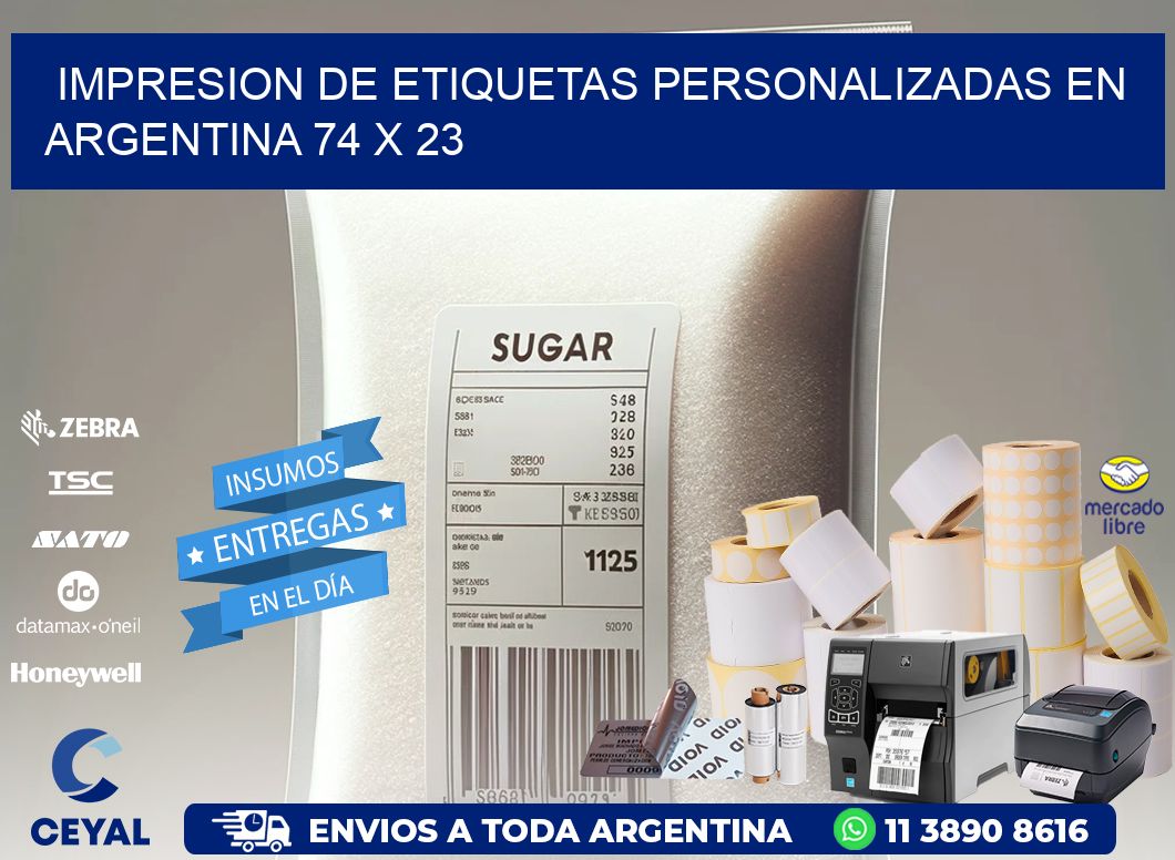 Impresion de Etiquetas Personalizadas en Argentina 74 x 23