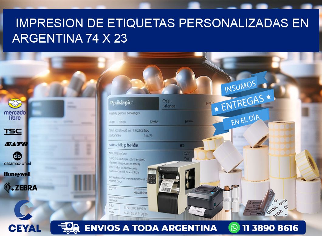 Impresion de Etiquetas Personalizadas en Argentina 74 x 23