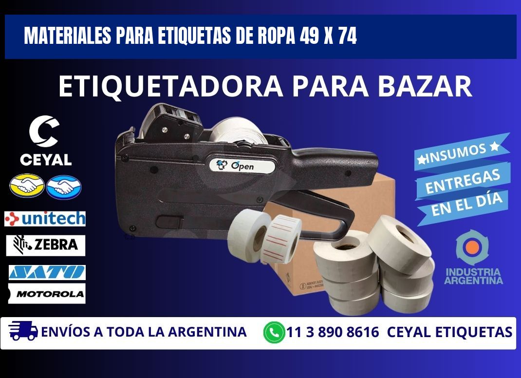 MATERIALES PARA ETIQUETAS DE ROPA 49 x 74
