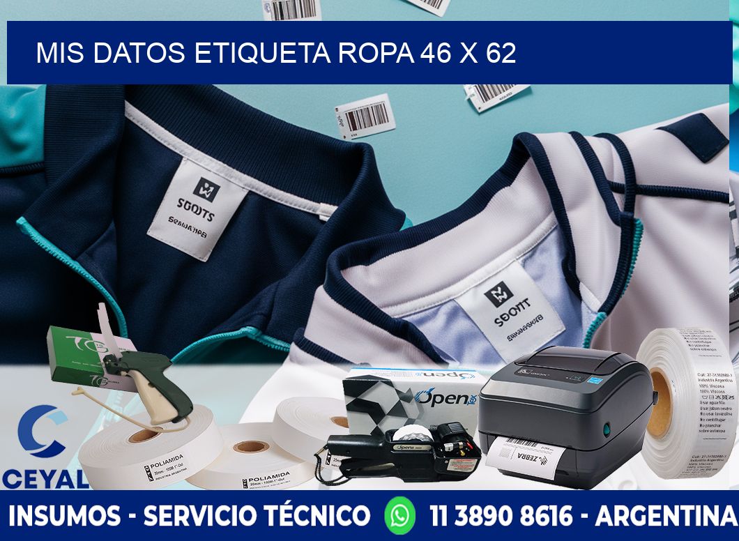 MIS DATOS ETIQUETA ROPA 46 x 62