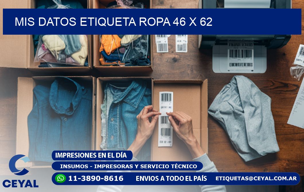 MIS DATOS ETIQUETA ROPA 46 x 62