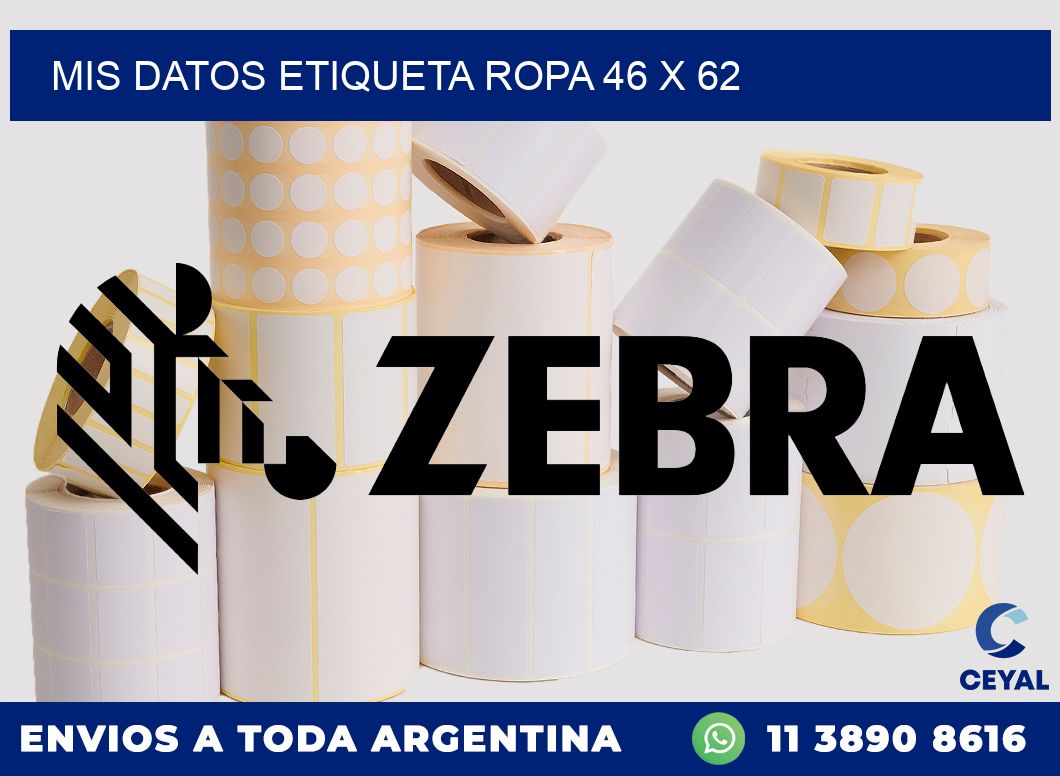 MIS DATOS ETIQUETA ROPA 46 x 62