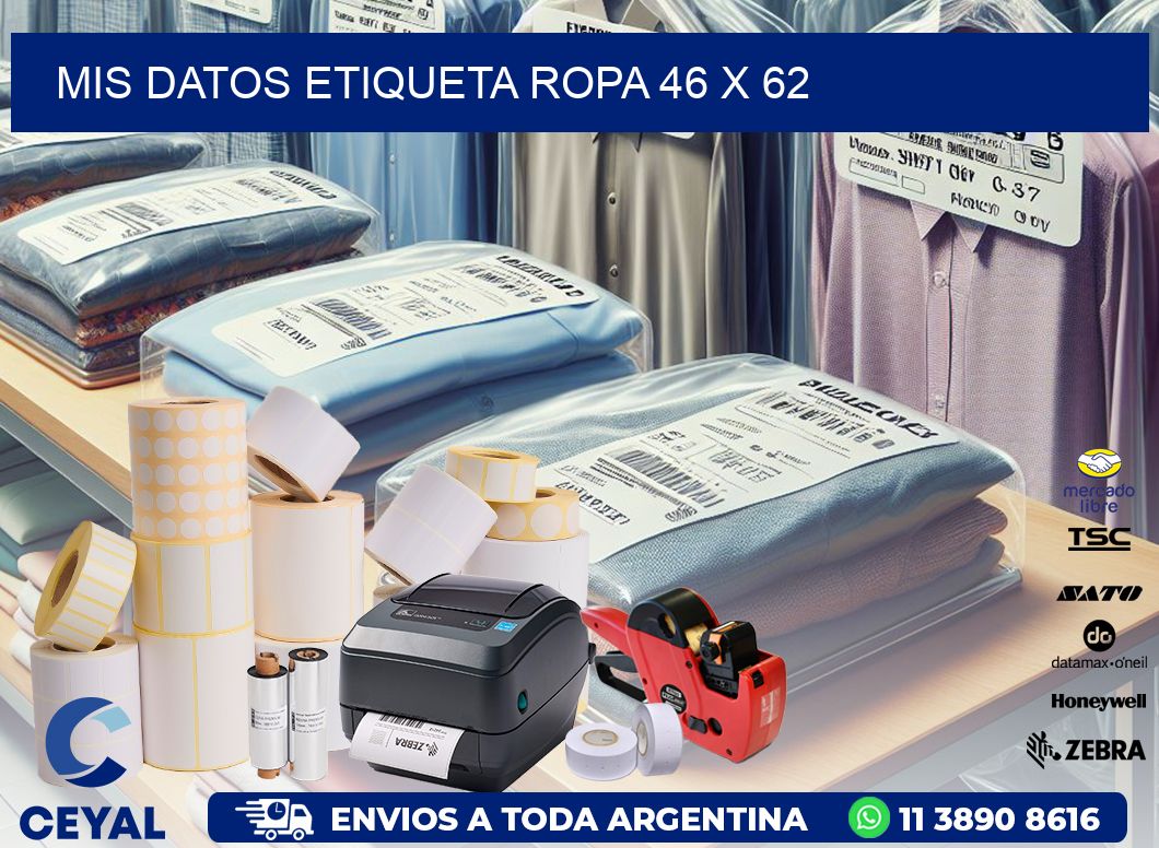 MIS DATOS ETIQUETA ROPA 46 x 62