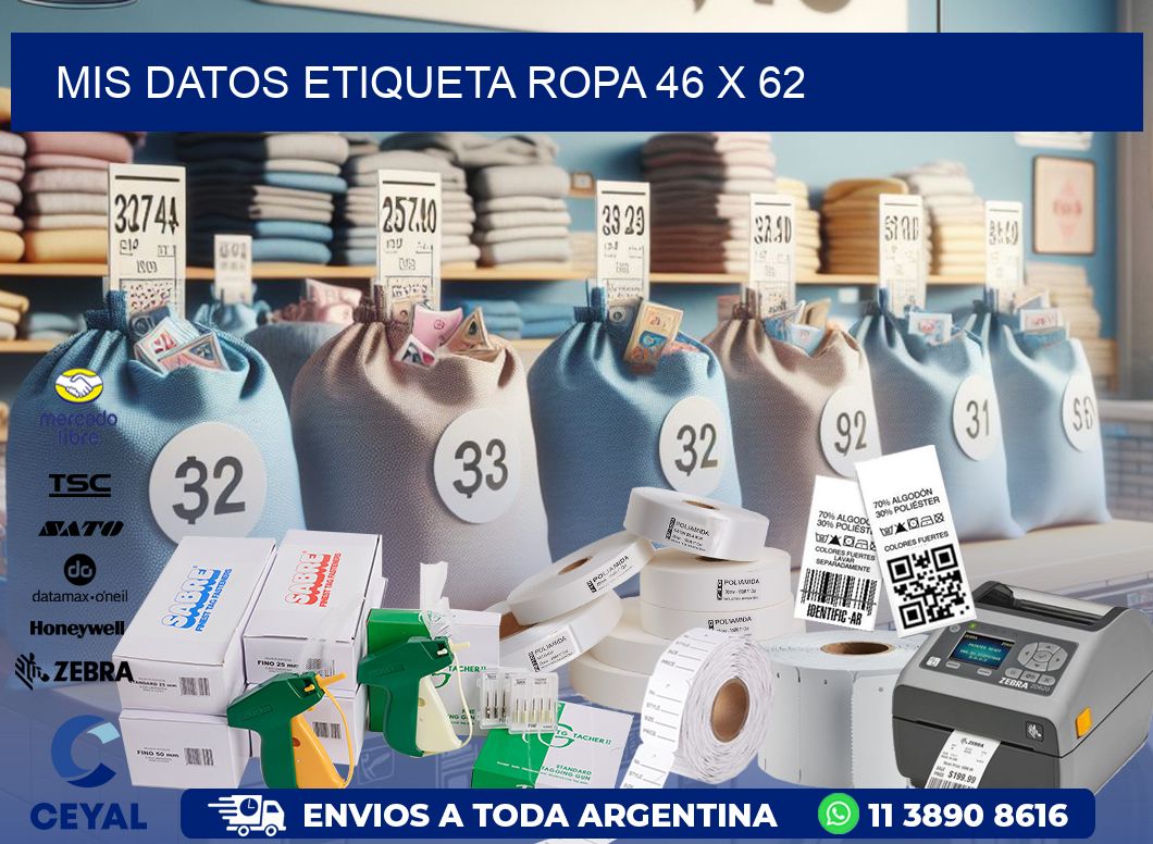 MIS DATOS ETIQUETA ROPA 46 x 62