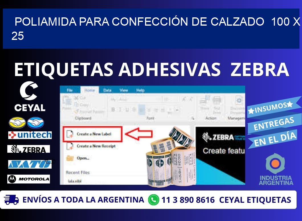 POLIAMIDA PARA CONFECCIÓN DE CALZADO 100 x 25