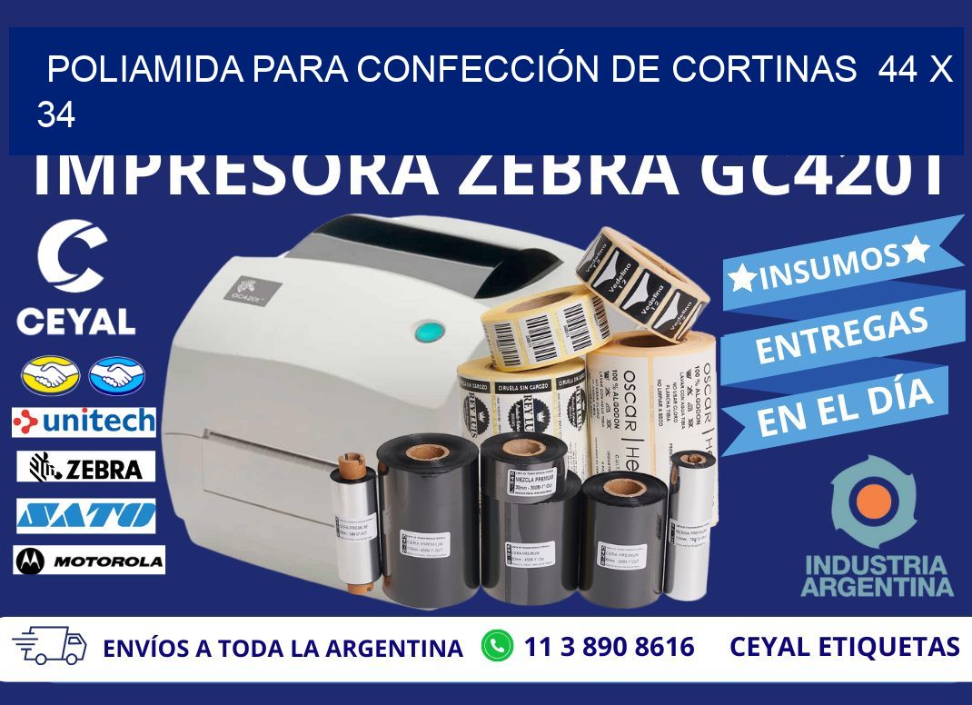 POLIAMIDA PARA CONFECCIÓN DE CORTINAS  44 x 34