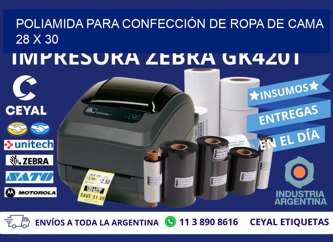 POLIAMIDA PARA CONFECCIÓN DE ROPA DE CAMA 28 x 30