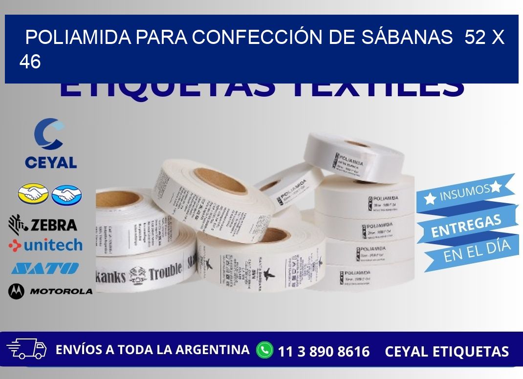 POLIAMIDA PARA CONFECCIÓN DE SÁBANAS  52 x 46