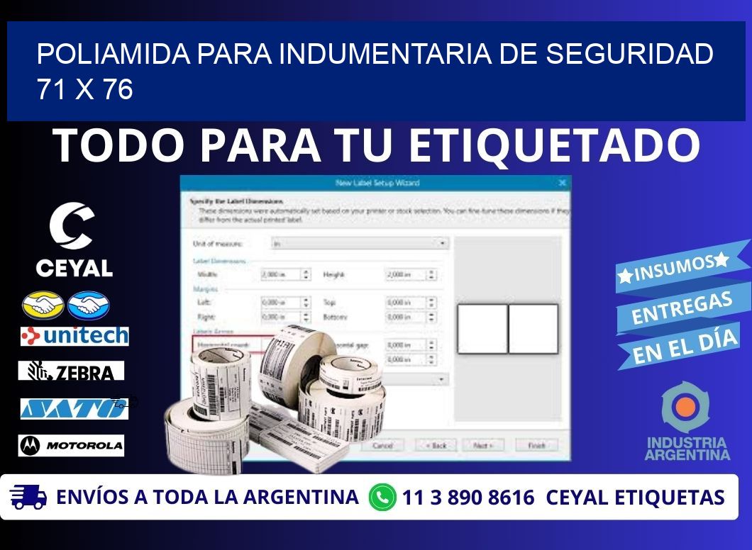 POLIAMIDA PARA INDUMENTARIA DE SEGURIDAD  71 x 76