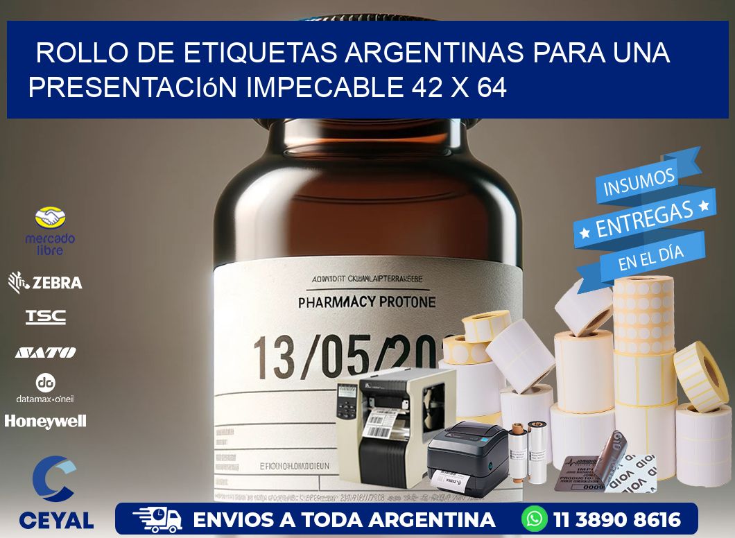 Rollo de Etiquetas Argentinas para una Presentación Impecable 42 x 64