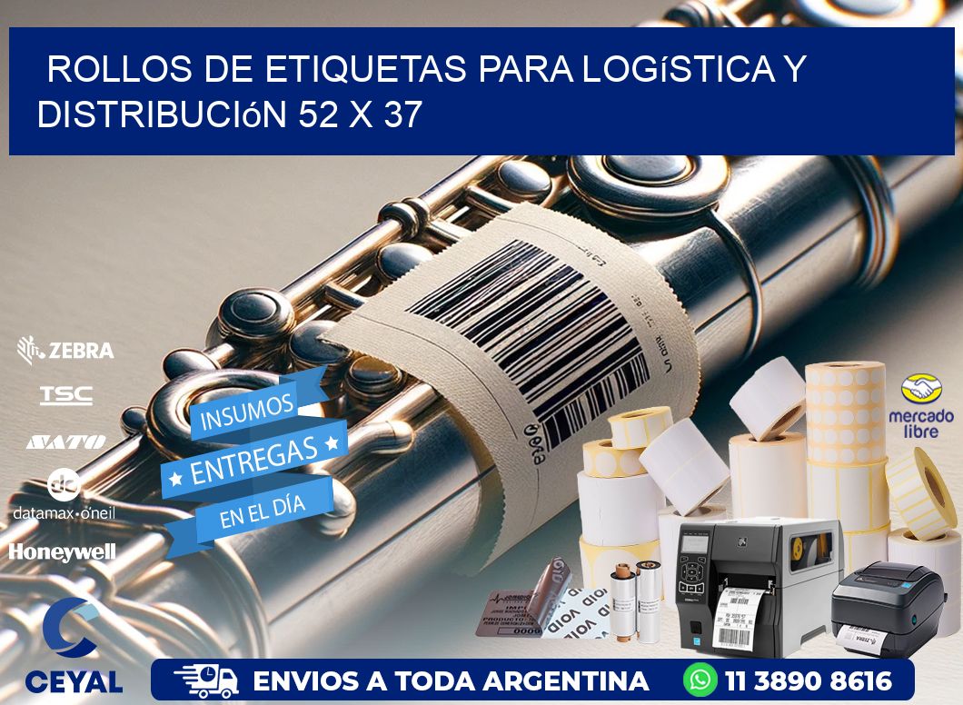 Rollos de Etiquetas para Logística y Distribución 52 x 37