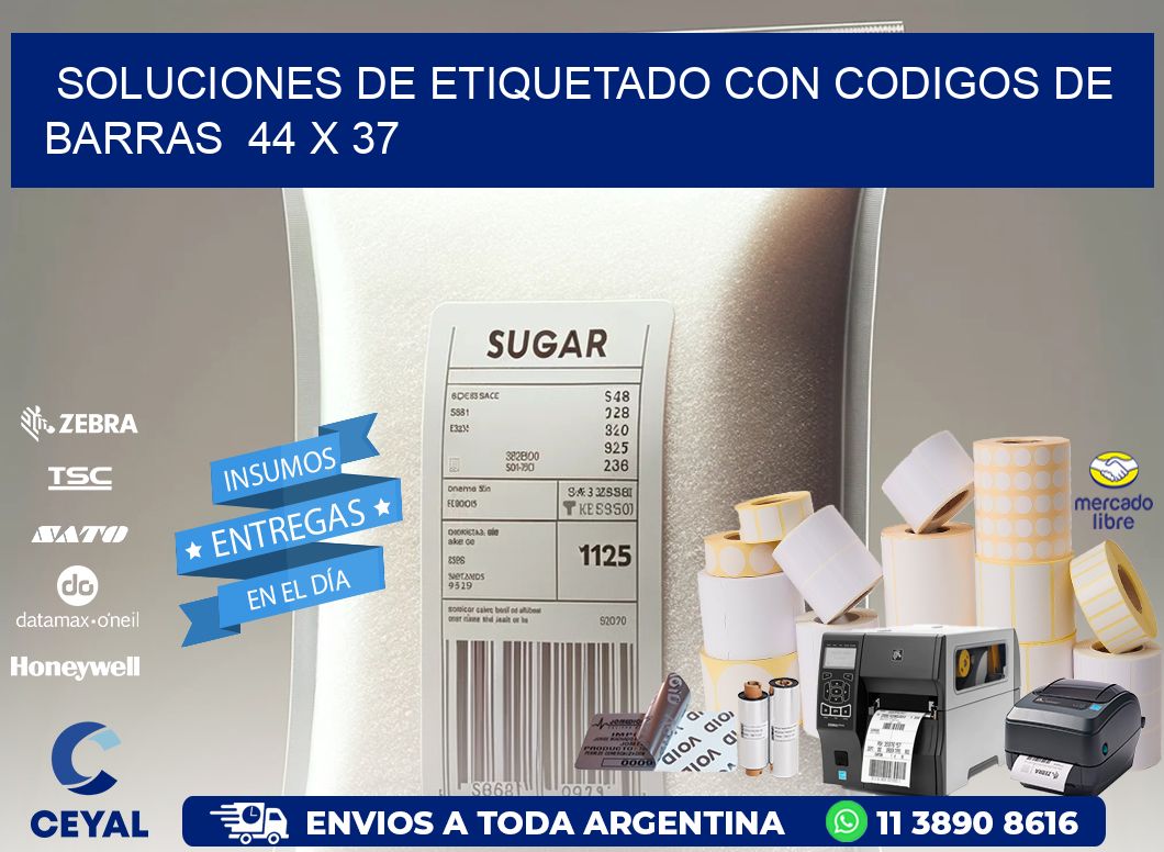 Soluciones de Etiquetado con Codigos de Barras  44 x 37