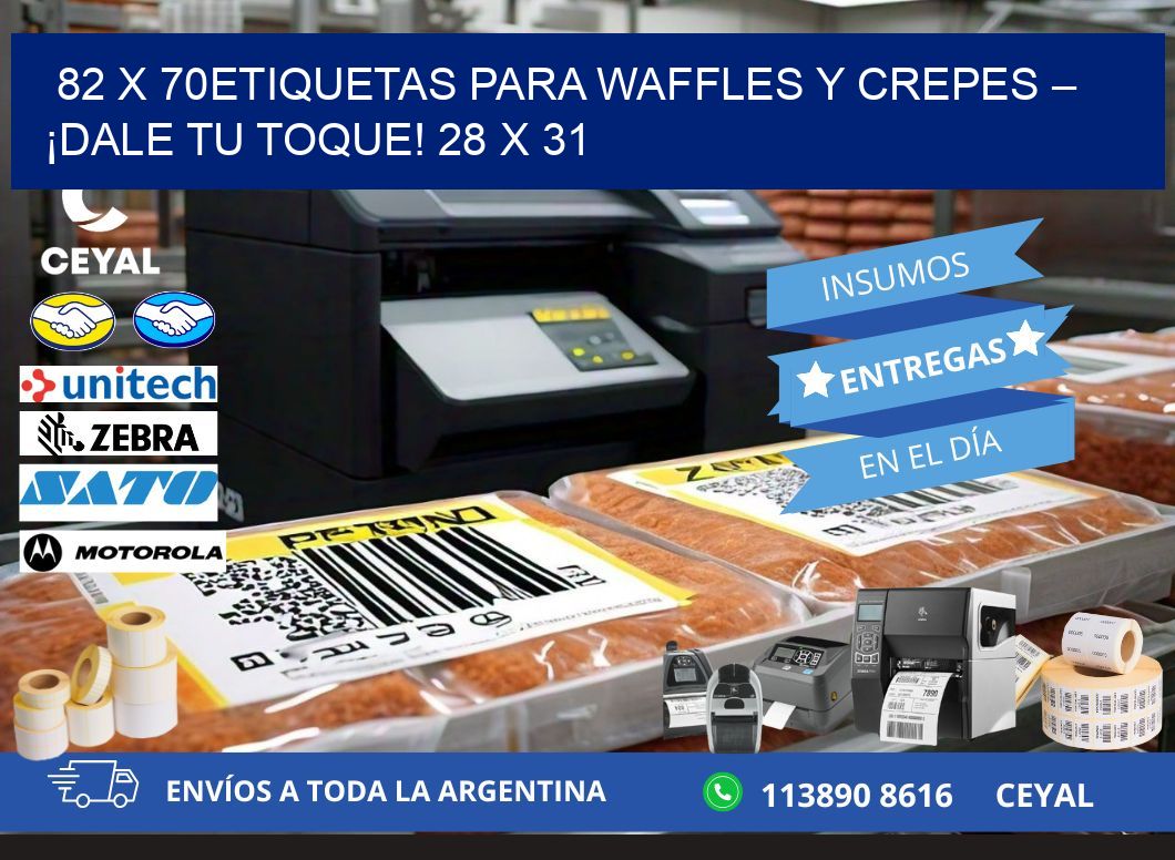 82 x 70Etiquetas para waffles y crepes – ¡Dale tu toque! 28 x 31