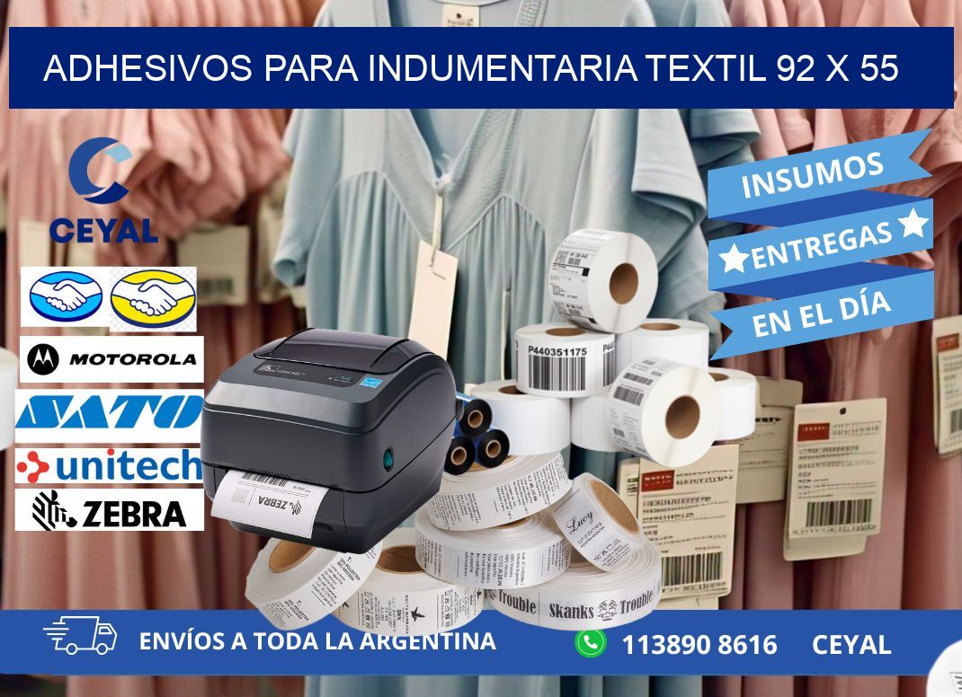 ADHESIVOS PARA INDUMENTARIA TEXTIL 92 x 55