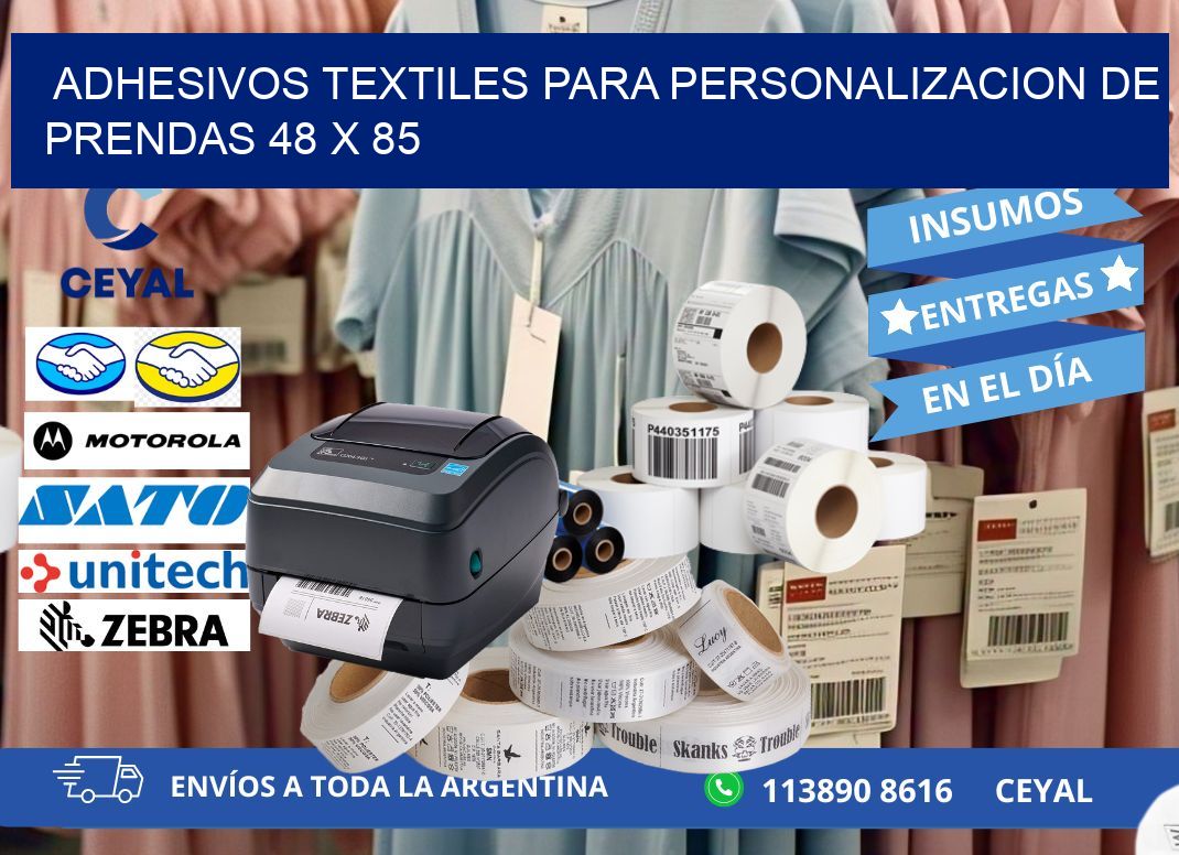 ADHESIVOS TEXTILES PARA PERSONALIZACION DE PRENDAS 48 x 85