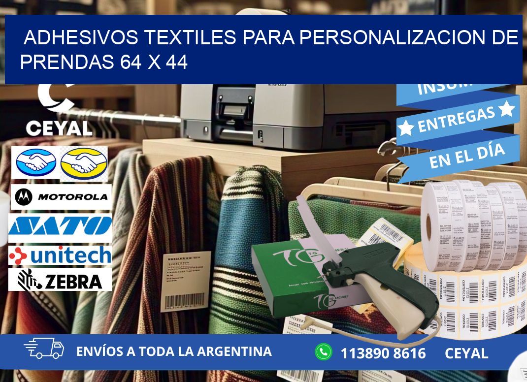 ADHESIVOS TEXTILES PARA PERSONALIZACION DE PRENDAS 64 x 44