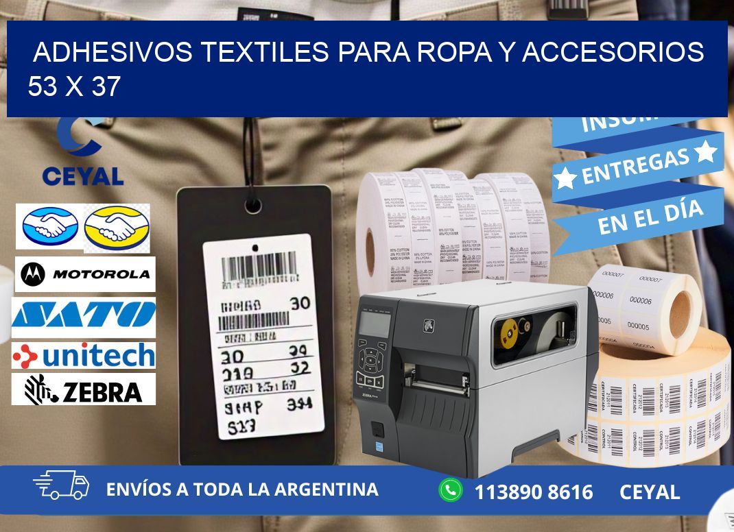 ADHESIVOS TEXTILES PARA ROPA Y ACCESORIOS 53 x 37