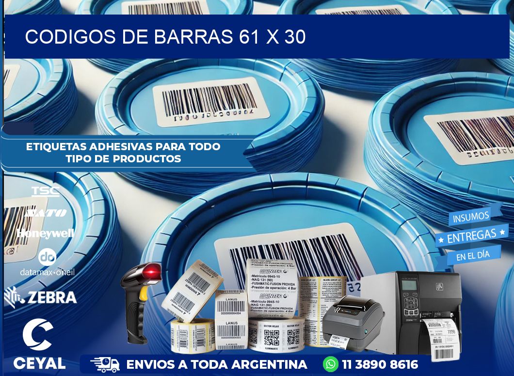 CODIGOS DE BARRAS 61 x 30